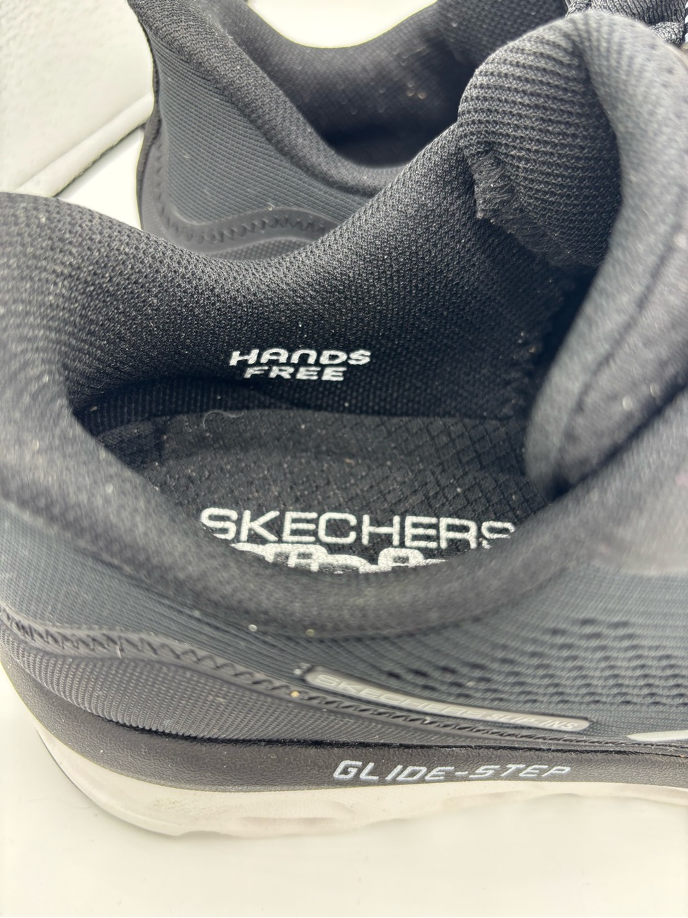 Skechers Women's Black and White Glide-Step Adventure Slip-On Sneakers - Picture 4 of 9
